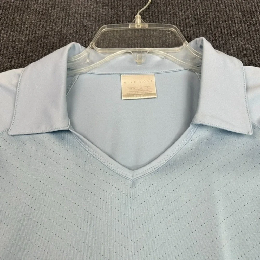 NIKE Golf Dri-Fit Women's Shirt Medium Short Sleeve Polo Ice Blue Preppy Sporty - Picture 2 of 12